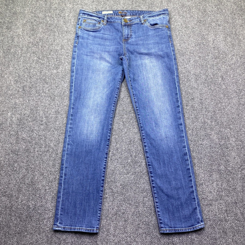 Kut from the Kloth Catherine Boyfriend Jeans Blue Wash Mid Rise Size 8 Grunge
